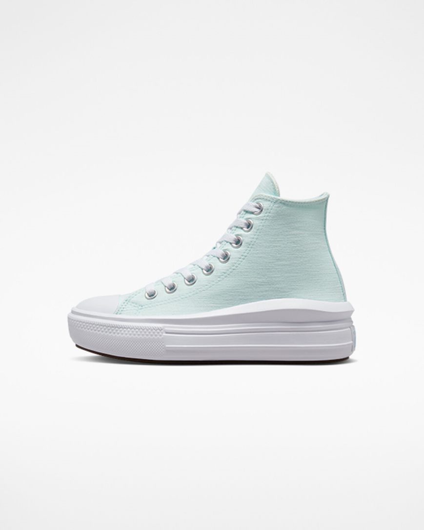 Girls' Converse Chuck Taylor All Star Move Cloud Patch High Top Platform Shoes Blue | AU 983CEK